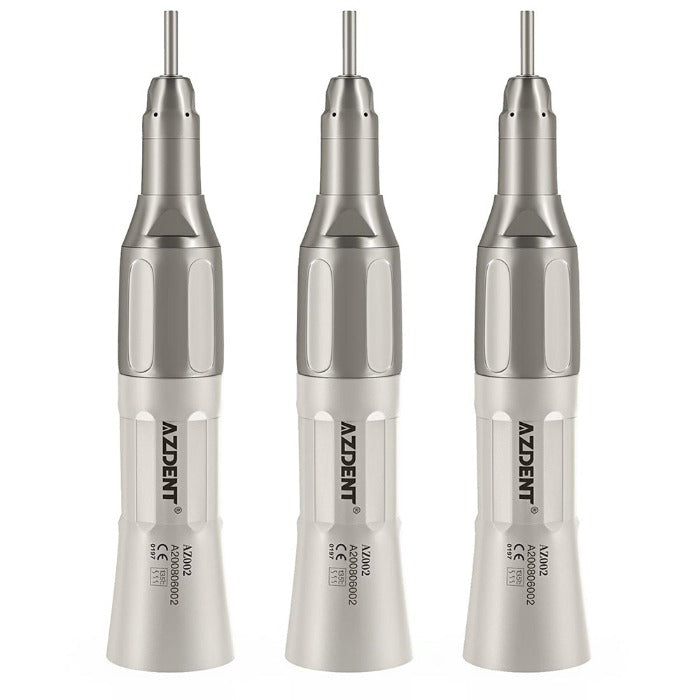 3pcs AZDENT 1:1 Slow Speed Straight Nose Cone Handpiece With External Water Spray - azdentall.com