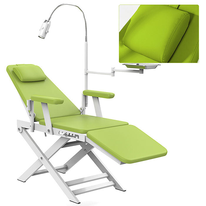 Dental Portable Chair Simple Type-Folding Chair With LED Cold Light Green - azdentall.com