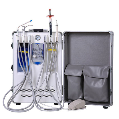 Dental Portable Turbine Unit with Air Compressor Curing Light Ultrasonic Scaler 4 Hole - azdentall.com