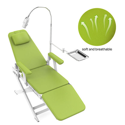 Dental Portable Chair Simple Type-Folding Chair With LED Cold Light Green - azdentall.com