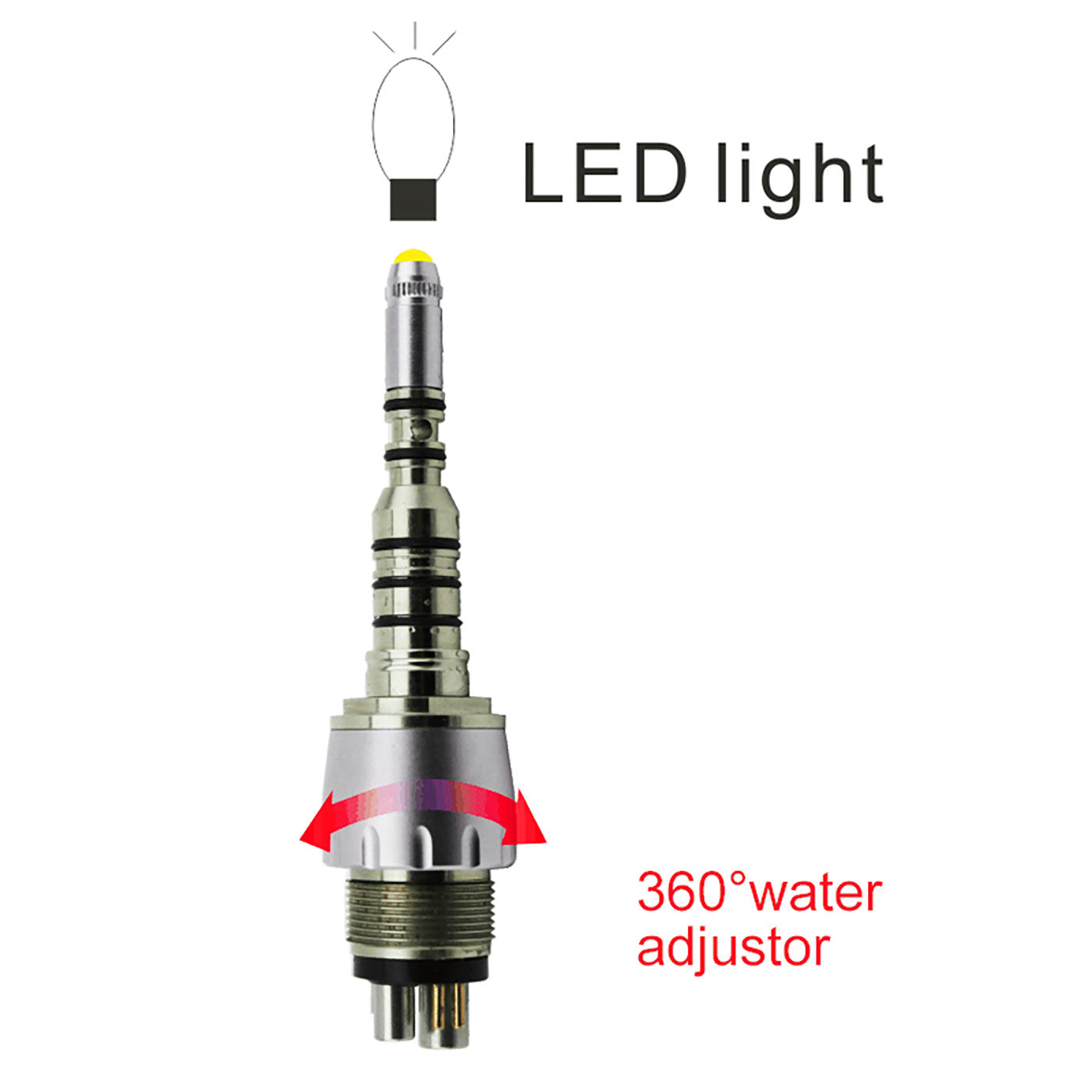 6 Holes AZDENT Quick Coupling For Dental Fiber Optic Handpiece - azdentall.com