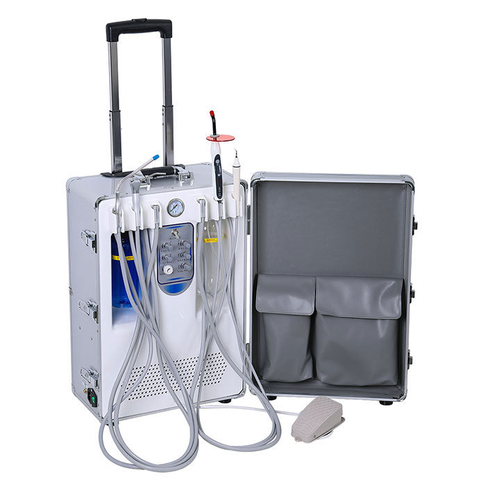 Dental Portable Turbine Unit with Air Compressor Curing Light Ultrasonic Scaler 4 Hole - azdentall.com