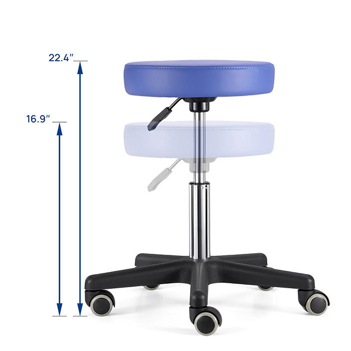 Dental Mobile Stool Soft Adjustable Height Hydraulic Stool 360-Degree Fully Swivel - azdentall.com