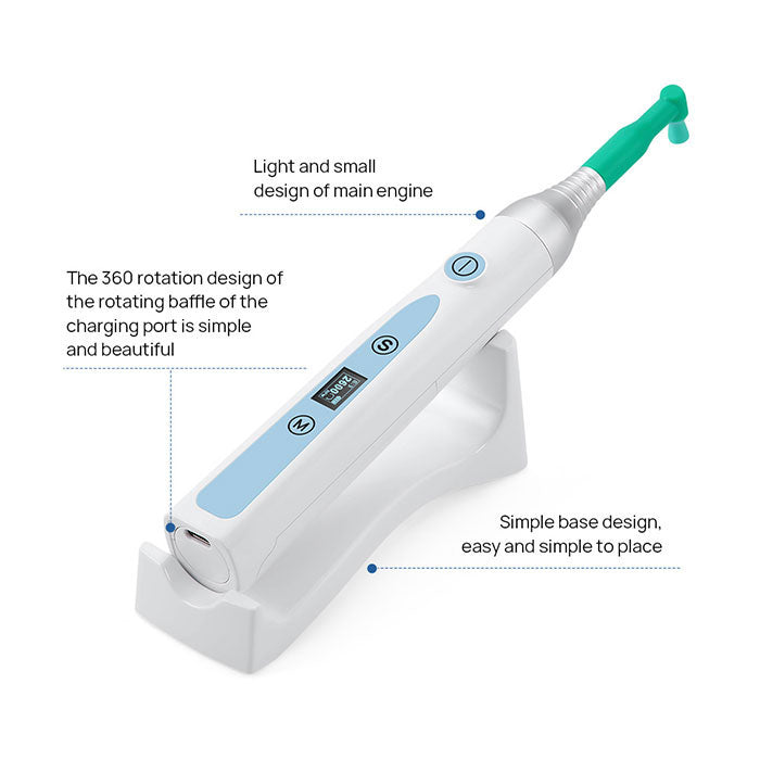 Dental Cordless Hygiene Prophy Handpiece 10 Speed Settings Prophy Angle 360° Rotating Nose Cone Detachable - azdentall.com