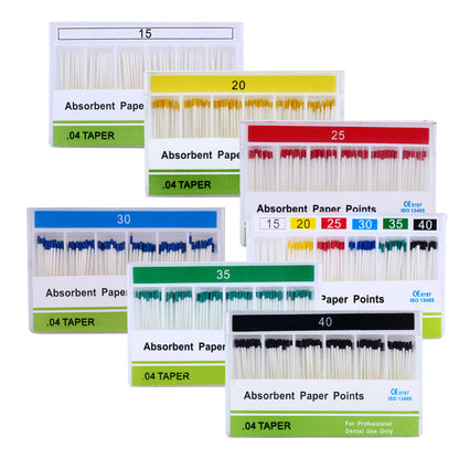 Absorbent Paper Points #15-40 Taper Size 0.04 Color Coded 7 Models 100/Box-azdentall.com