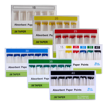 Absorbent Paper Points #15-40 Taper Size 0.06 Color Coded 7 Models 100/Box-azdentall.com