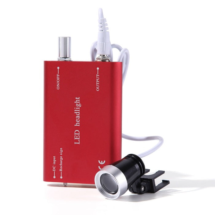 Dental Loupe 3.5X Magnification Surgical Binocular Magnifier With 3W LED Headlight, Red Color