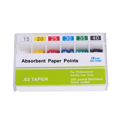 Absorbent Paper Points #15-80 Taper Size 0.02 Color Coded 8 Models 200/Box-azdentall.com