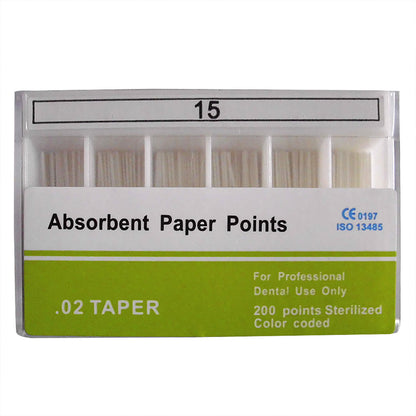 Absorbent Paper Points #15-80 Taper Size 0.02 Color Coded 8 Models 200/Box-azdentall.com