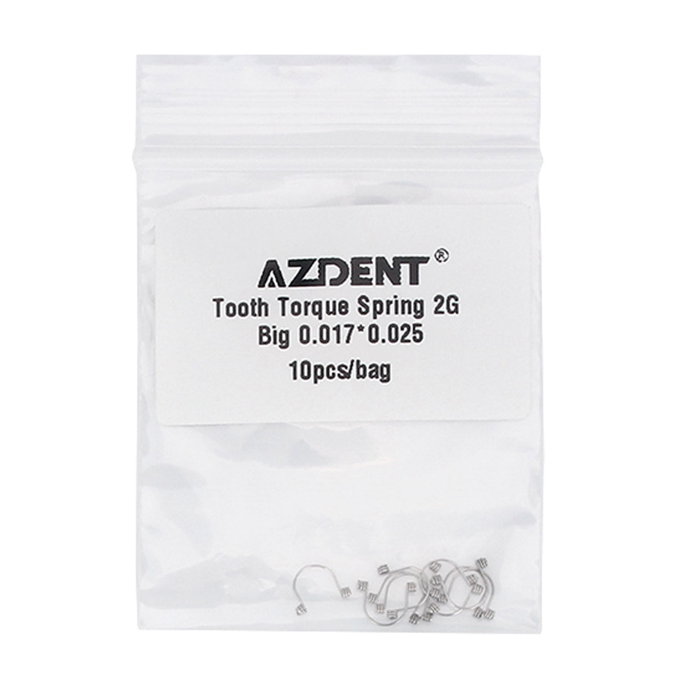 AZDENT Tooth Torque Rectangular Spring 2G Big 0.017*0.025 10pcs/Bag - azdentall.com