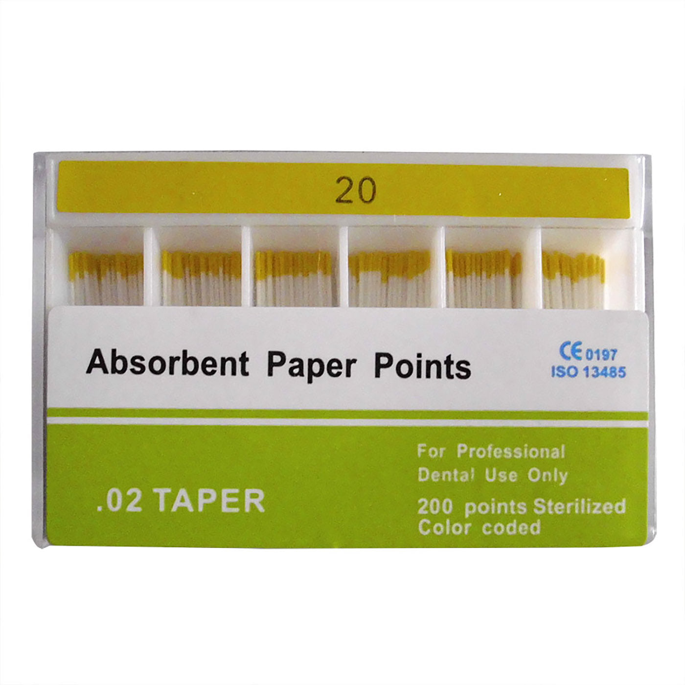 Absorbent Paper Points #15-80 Taper Size 0.02 Color Coded 8 Models 200/Box-azdentall.com