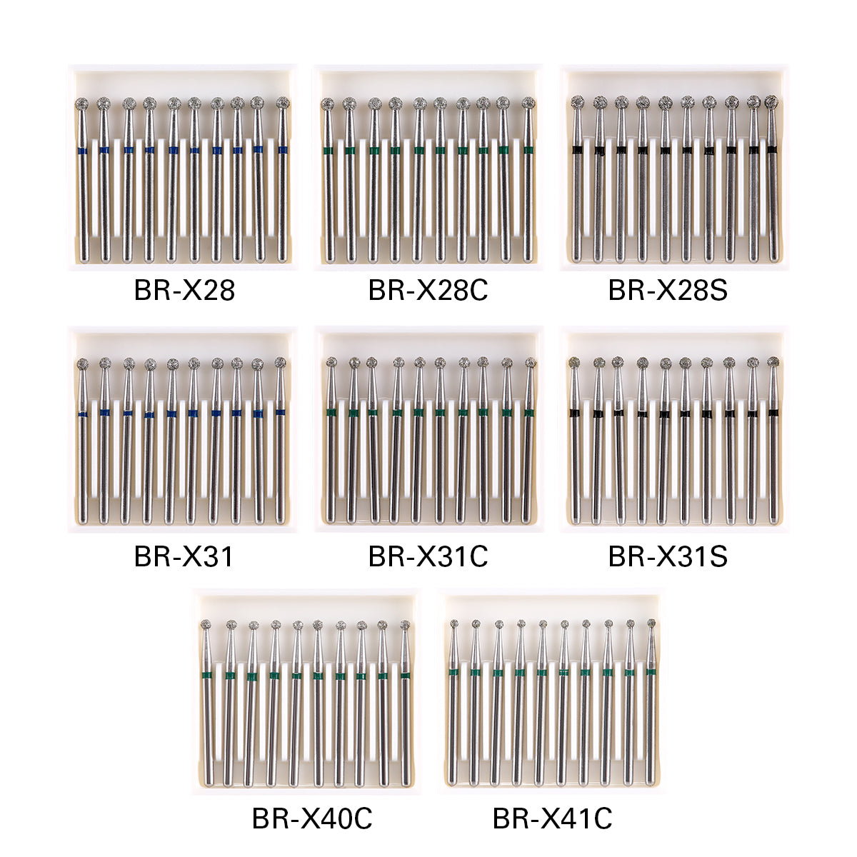 Dental Diamond Burs Drills Ball Round FG 1.6mm for High Speed Handpiece 10pcs/Pk-azdentall.com