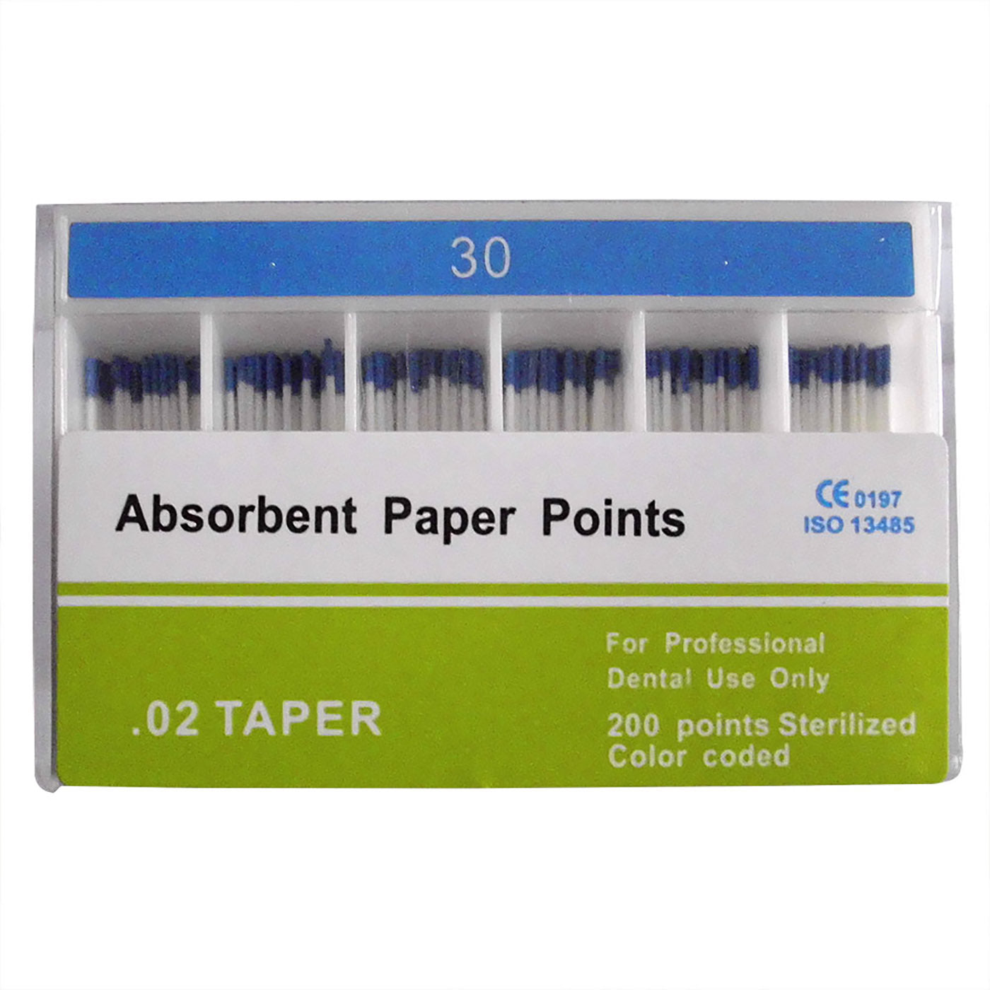 Absorbent Paper Points #15-80 Taper Size 0.02 Color Coded 8 Models 200/Box-azdentall.com