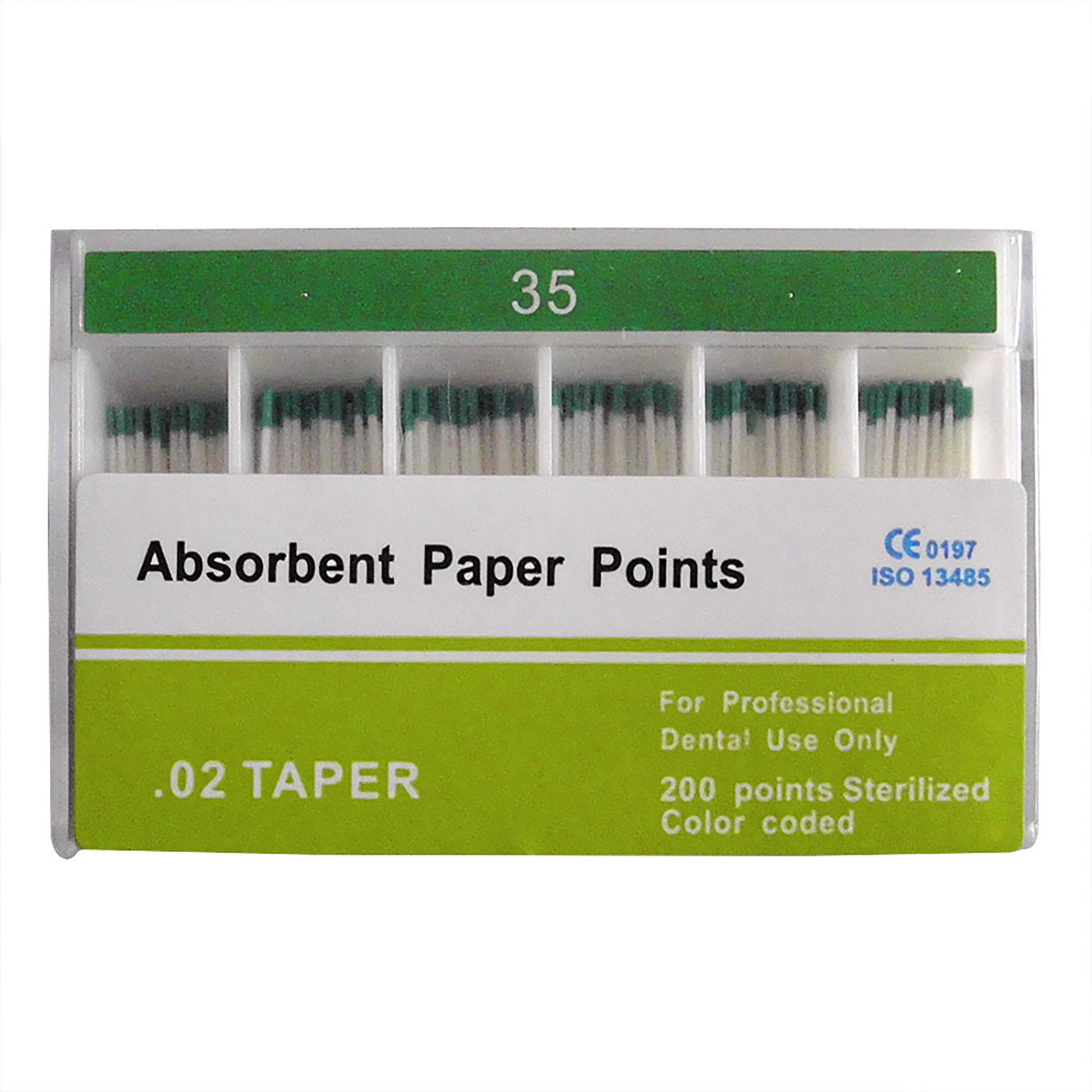 Absorbent Paper Points #15-80 Taper Size 0.02 Color Coded 8 Models 200/Box-azdentall.com