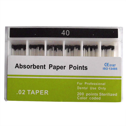 Absorbent Paper Points #15-80 Taper Size 0.02 Color Coded 8 Models 200/Box-azdentall.com