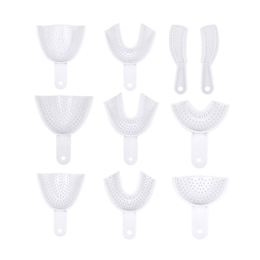 Dental Impression Trays Perforated Plastic Autoclave 5 Sizes Upper And Lower 2pcs/Pack