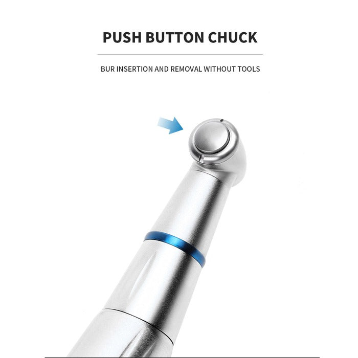 AZDENT Slow Speed Handpiece 1:1 E-generator Integrated LED Contra Angle Internal Water E-Type Push Button - azdentall.com