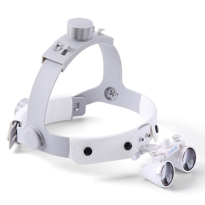 Dental Headband Surgical Binocular Loupes 3.5x Maginification, White Color