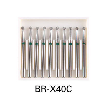 Dental Diamond Burs Drills Ball Round FG 1.6mm for High Speed Handpiece 10pcs/Pk