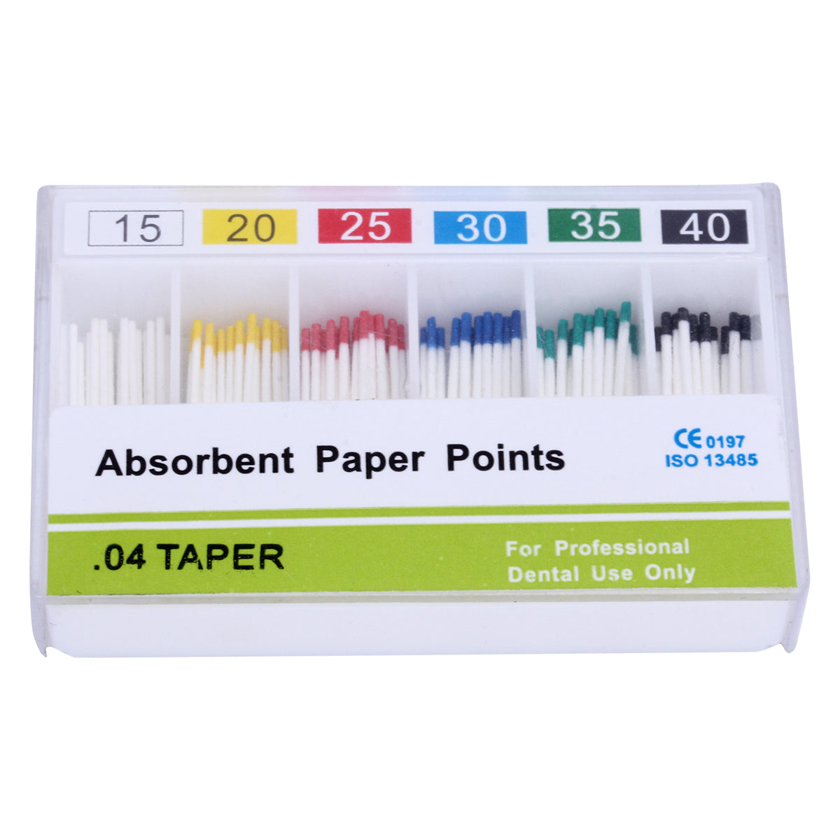 Absorbent Paper Points #15-40 Taper Size 0.04 Color Coded 7 Models 100/Box-azdentall.com