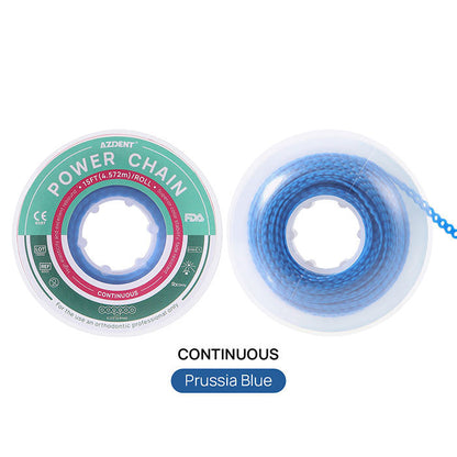 AZDENT Dental Orthodontic Colored Elastic Power Chain 15 Ft/Spool 10 Colors - azdentall.com