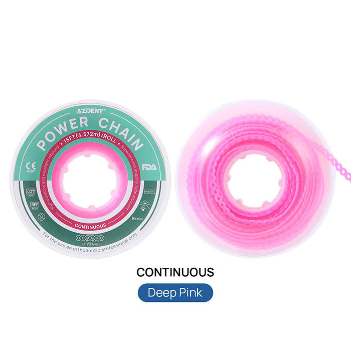 AZDENT Dental Orthodontic Colored Elastic Power Chain 15 Ft/Spool 10 Colors - azdentall.com