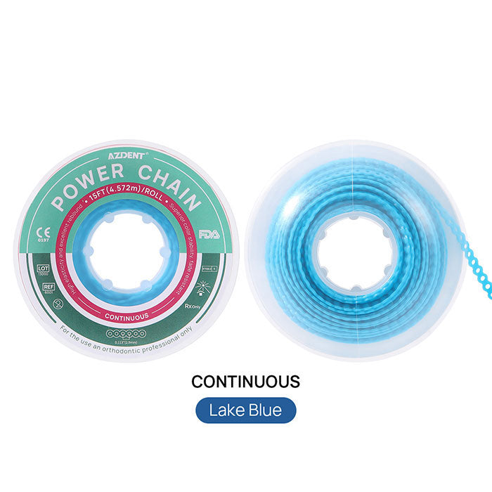 AZDENT Dental Orthodontic Colored Elastic Power Chain 15 Ft/Spool 10 Colors - azdentall.com