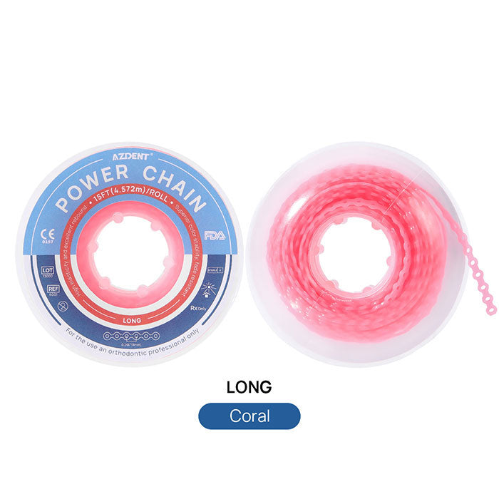 AZDENT Dental Orthodontic Colored Elastic Power Chain 15 Ft/Spool 10 Colors - azdentall.com