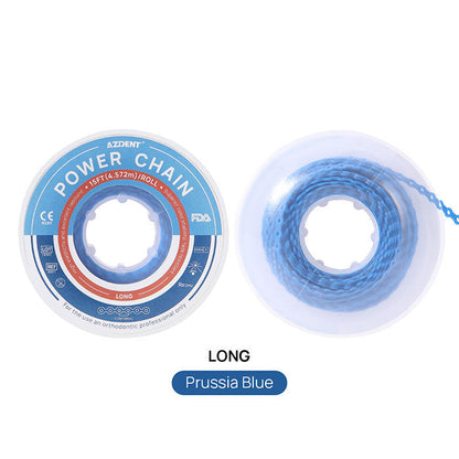 AZDENT Dental Orthodontic Colored Elastic Power Chain 15 Ft/Spool 10 Colors - azdentall.com