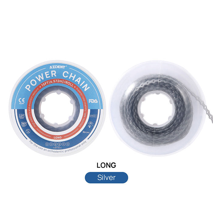 AZDENT Dental Orthodontic Colored Elastic Power Chain 15 Ft/Spool 10 Colors - azdentall.com