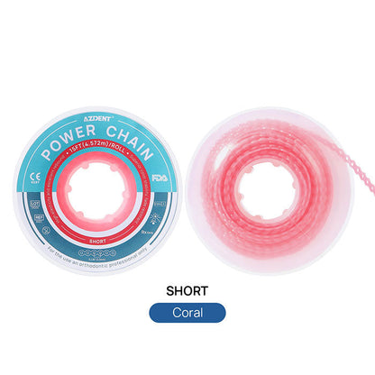 AZDENT Dental Orthodontic Colored Elastic Power Chain 15 Ft/Spool 10 Colors - azdentall.com