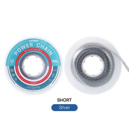 AZDENT Dental Orthodontic Colored Elastic Power Chain 15 Ft/Spool 10 Colors - azdentall.com