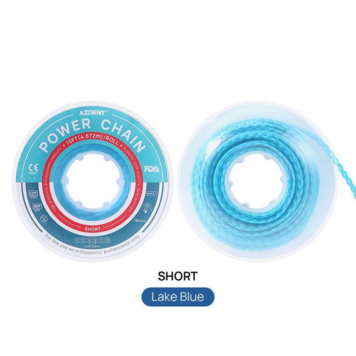 AZDENT Dental Orthodontic Colored Elastic Power Chain 15 Ft/Spool 10 Colors - azdentall.com