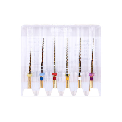 AZDENT Dental NiTi Protaper Rotary Engine Files 25mm Assorted SX-F3 Gold Taper 6pcs/Pk-azdentall.com