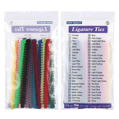 AZDENT Dental Orthodontic Elastic Ligature Ties Bands for Brackets 23 Colors - azdentall.com