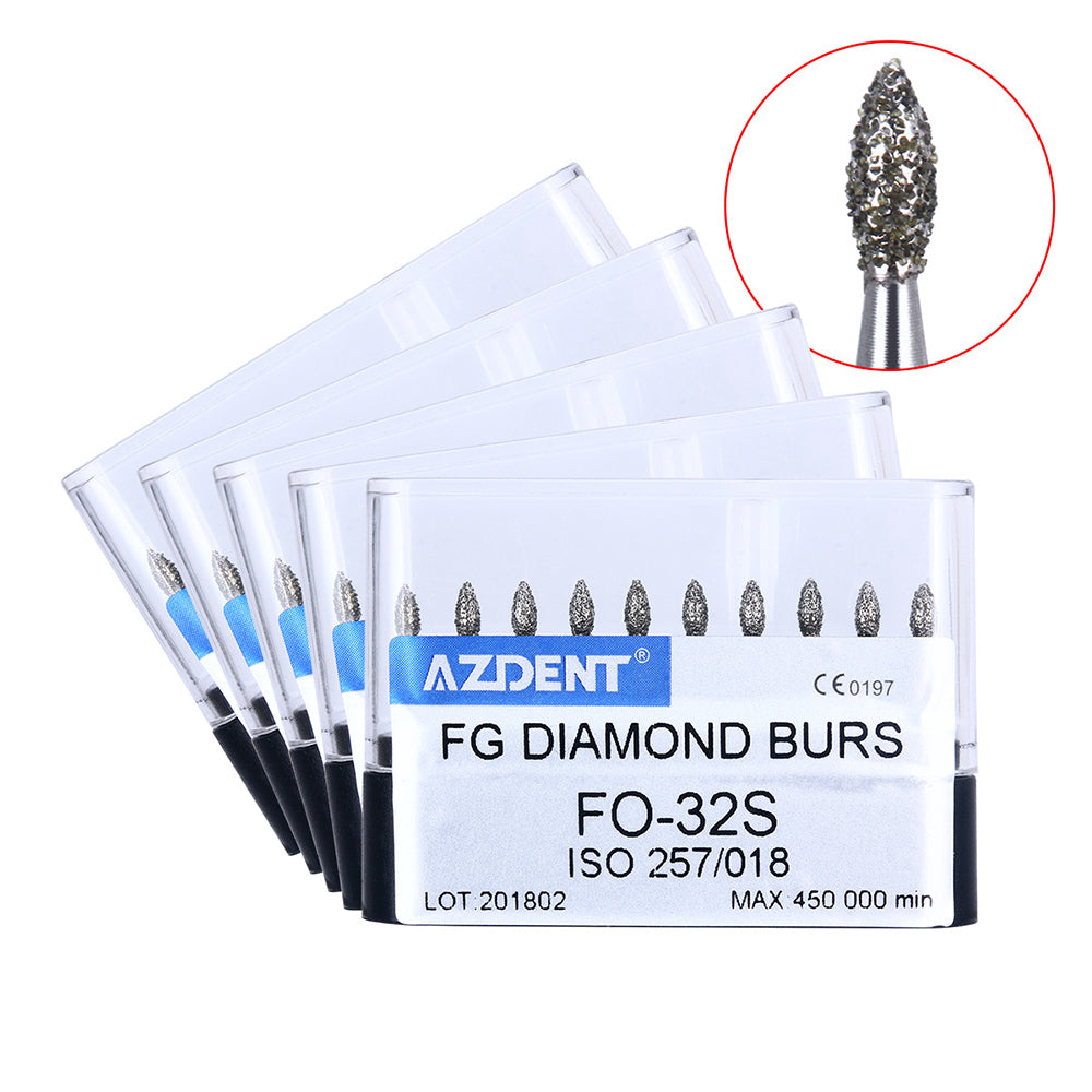 AZDENT FG Diamond Burs FO-32S 10pcs/Box-azdentall.com