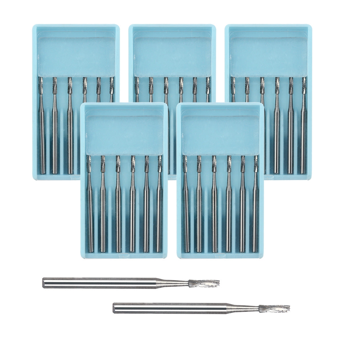 Dental Carbide Bur FG #557 Surgical Length Straight Fissure Crosscut 25mm 6pcs/Box-azdentall.com