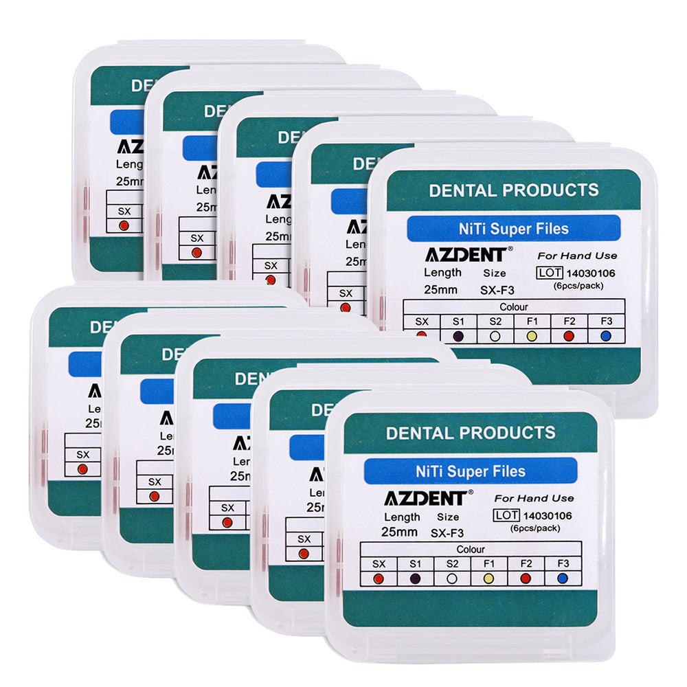 AZDENT Dental Hand NiTi Protaper Super Files Heat Activated 25mm 6Pcs/Pack