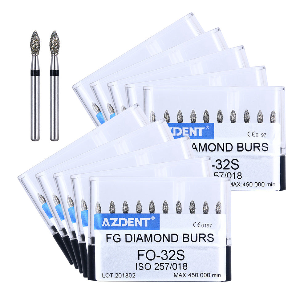 AZDENT FG Diamond Burs FO-32S 10pcs/Box-azdentall.com