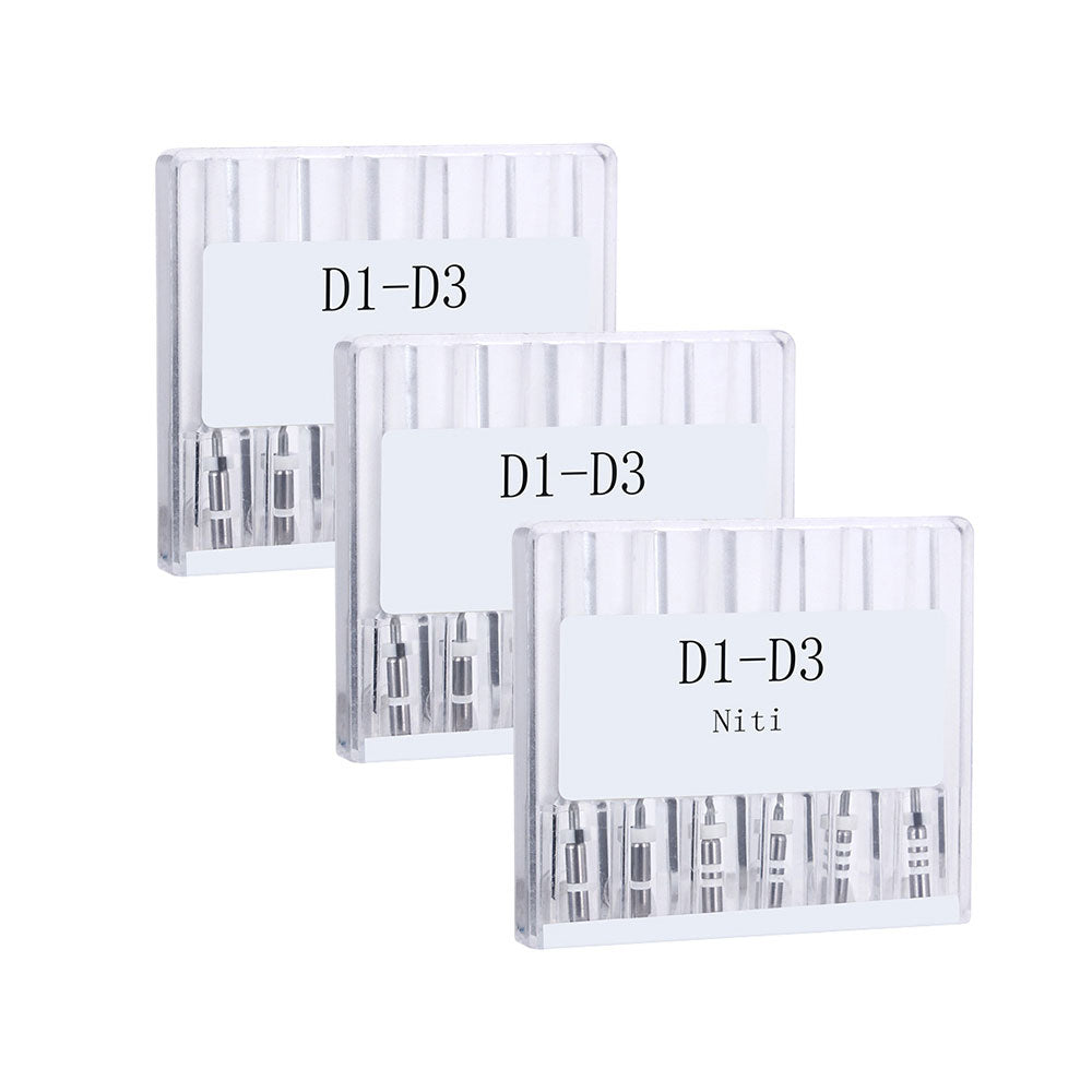 Dental Retreatment Rotary Engine Root Canal NiTi File D1-D3 6pcs/Box-azdentall.com