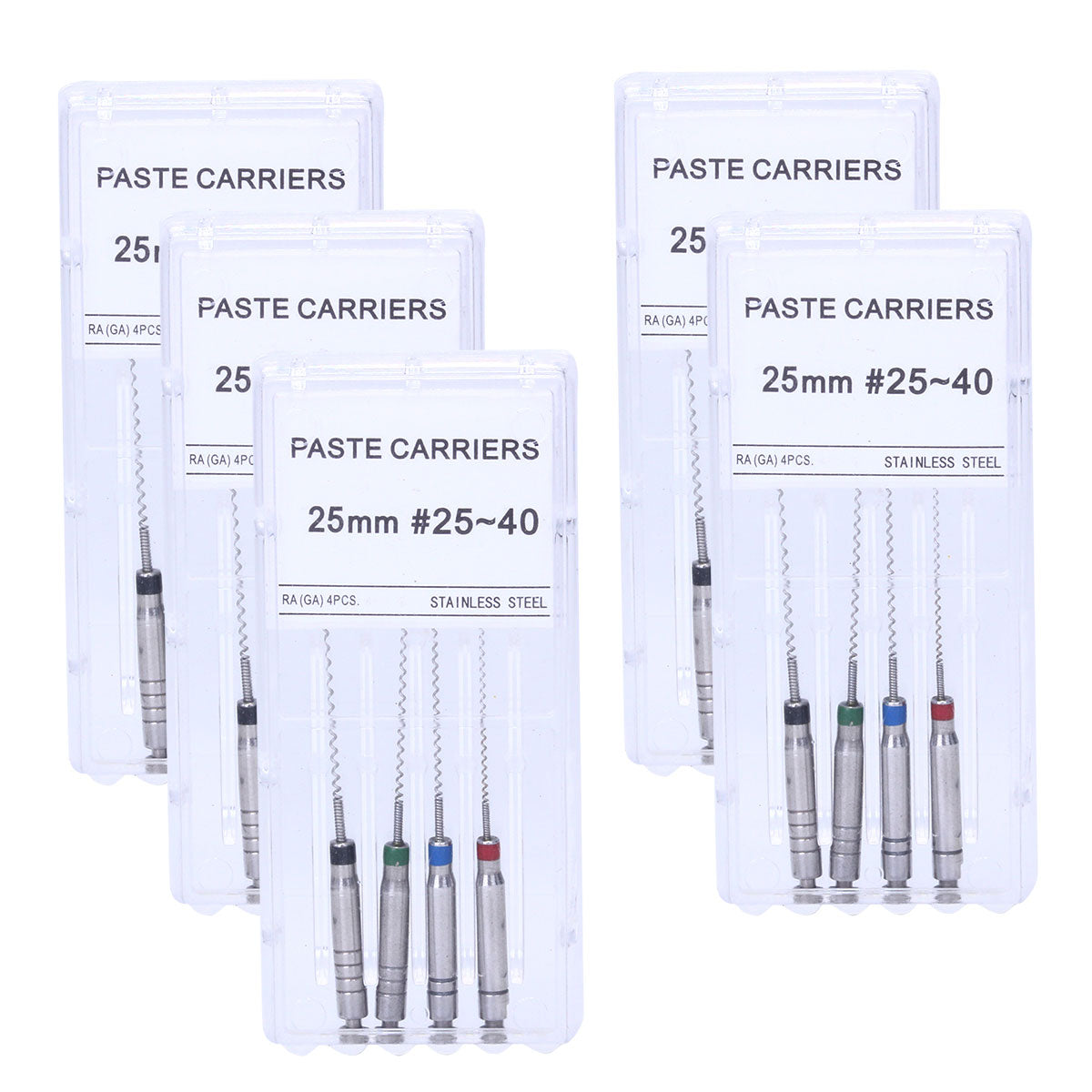 AZDENT Dental Rotary Paste Carriers Stainless Steel 25mm #25-40 4pcs/Box-azdentall.com