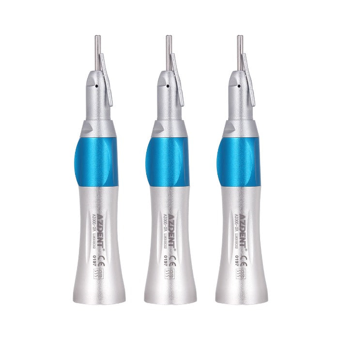 3pcs AZDENT 1:1 Slow Speed Straight Nose Cone Handpiece With External Pipe - azdentall.com