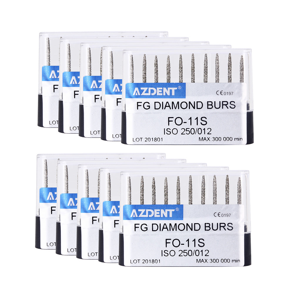 AZDENT FG Diamond Burs FO-11S 10pcs/Box-azdentall.com