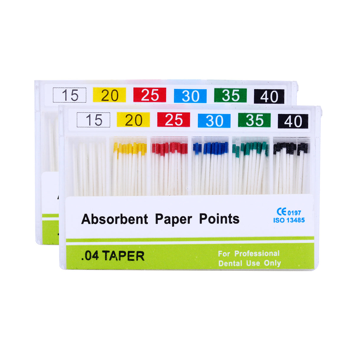 Absorbent Paper Points #15-40 Taper Size 0.04 Color Coded 7 Models 100/Box-azdentall.com