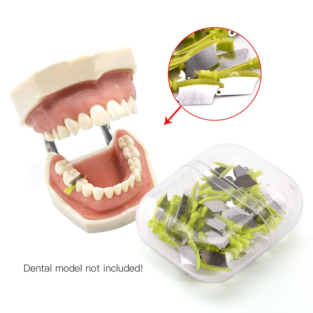 Dental Prime Teeth Interproximal Plastic Wedge with Protection Dental Steel Matrix Small Green 50/Box