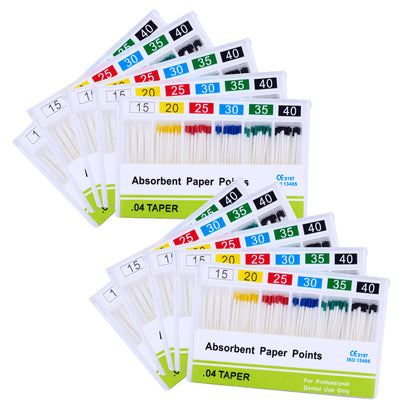 Absorbent Paper Points #15-40 Taper Size 0.04 Color Coded 7 Models 100/Box-azdentall.com