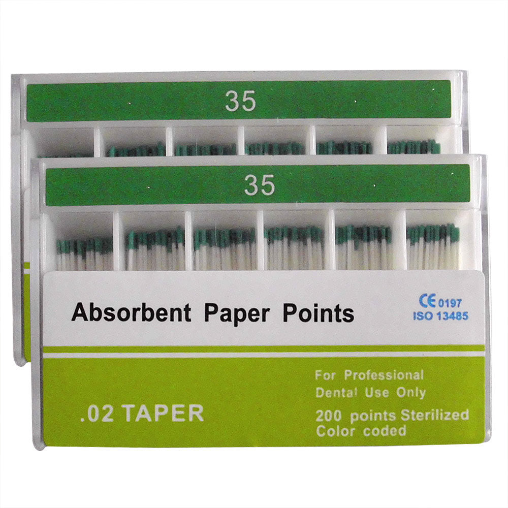 Absorbent Paper Points #15-80 Taper Size 0.02 Color Coded 8 Models 200/Box-azdentall.com