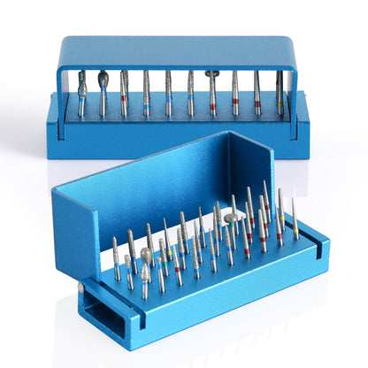 Dental Burs Drill Disinfection Block High Speed Handpiece Holder Blue 30 Holes-azdentall,com