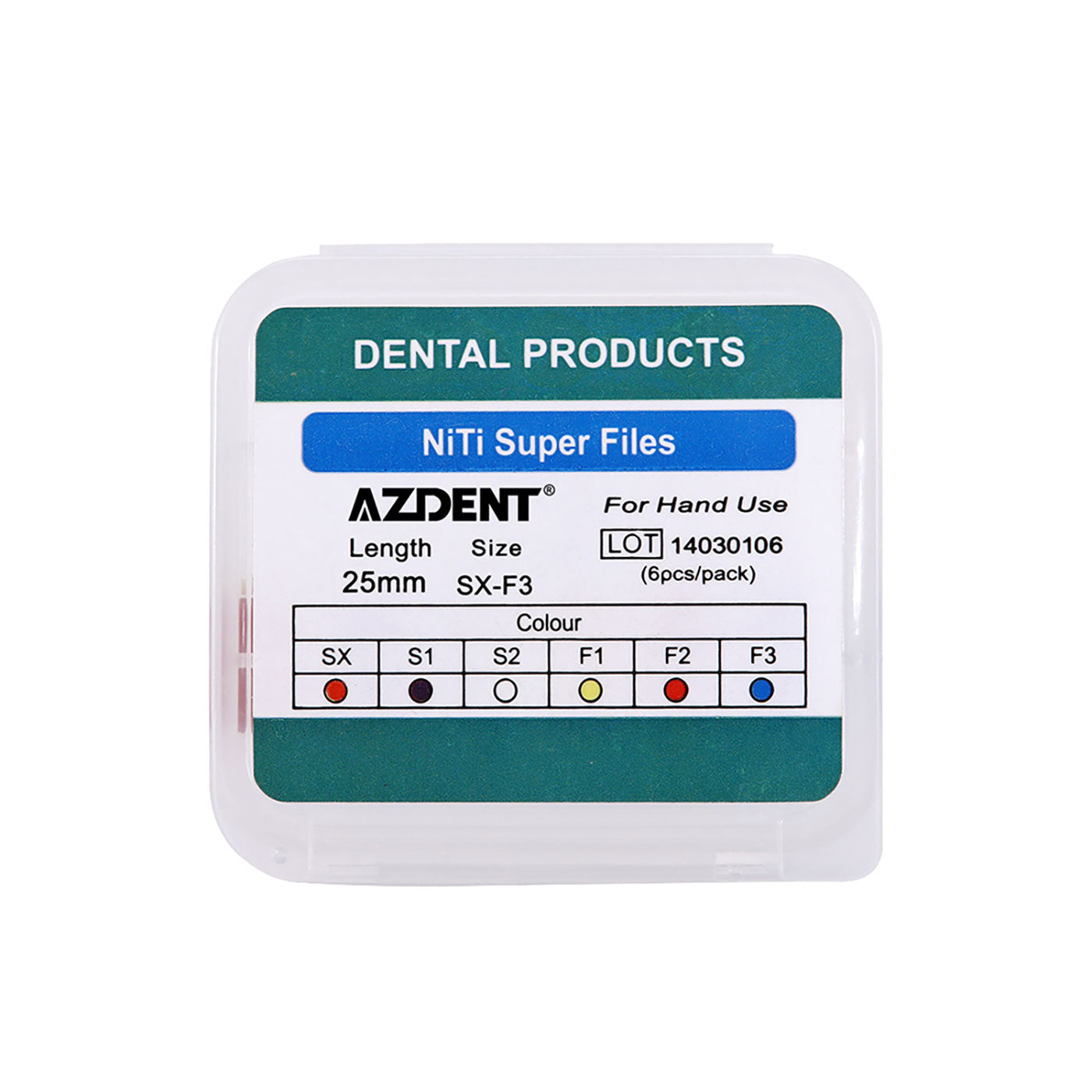 AZDENT Dental Hand NiTi Protaper Super Files Heat Activated 25mm 6Pcs/Pack-azdentall.com