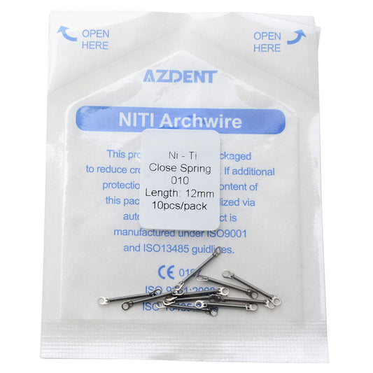 AZDENT Dental Orthodontic Accessory Closed Coil Spring 0.010 12mm 10pcs/Bag - azdentall.com